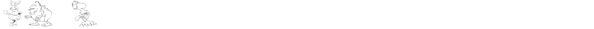 Sample characters DT Mi X Yvs Font